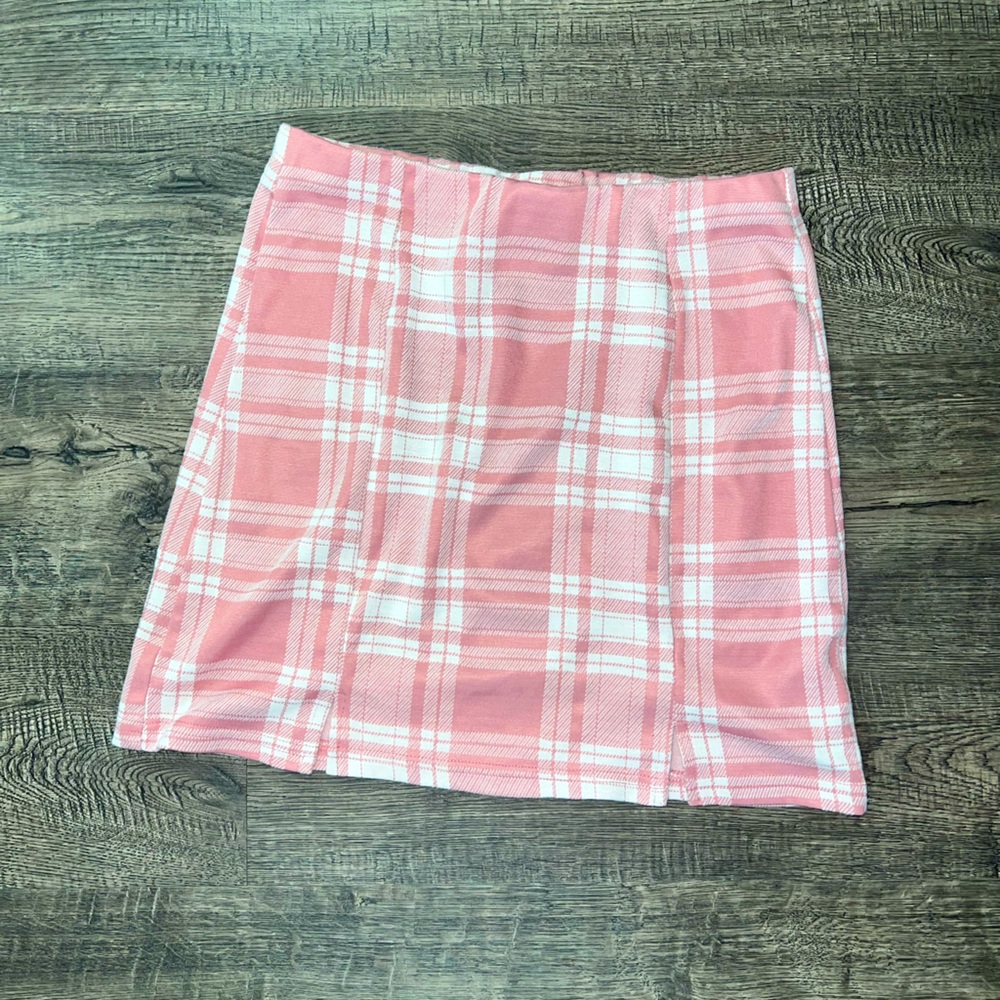 Pink Plaid Women's Skirt